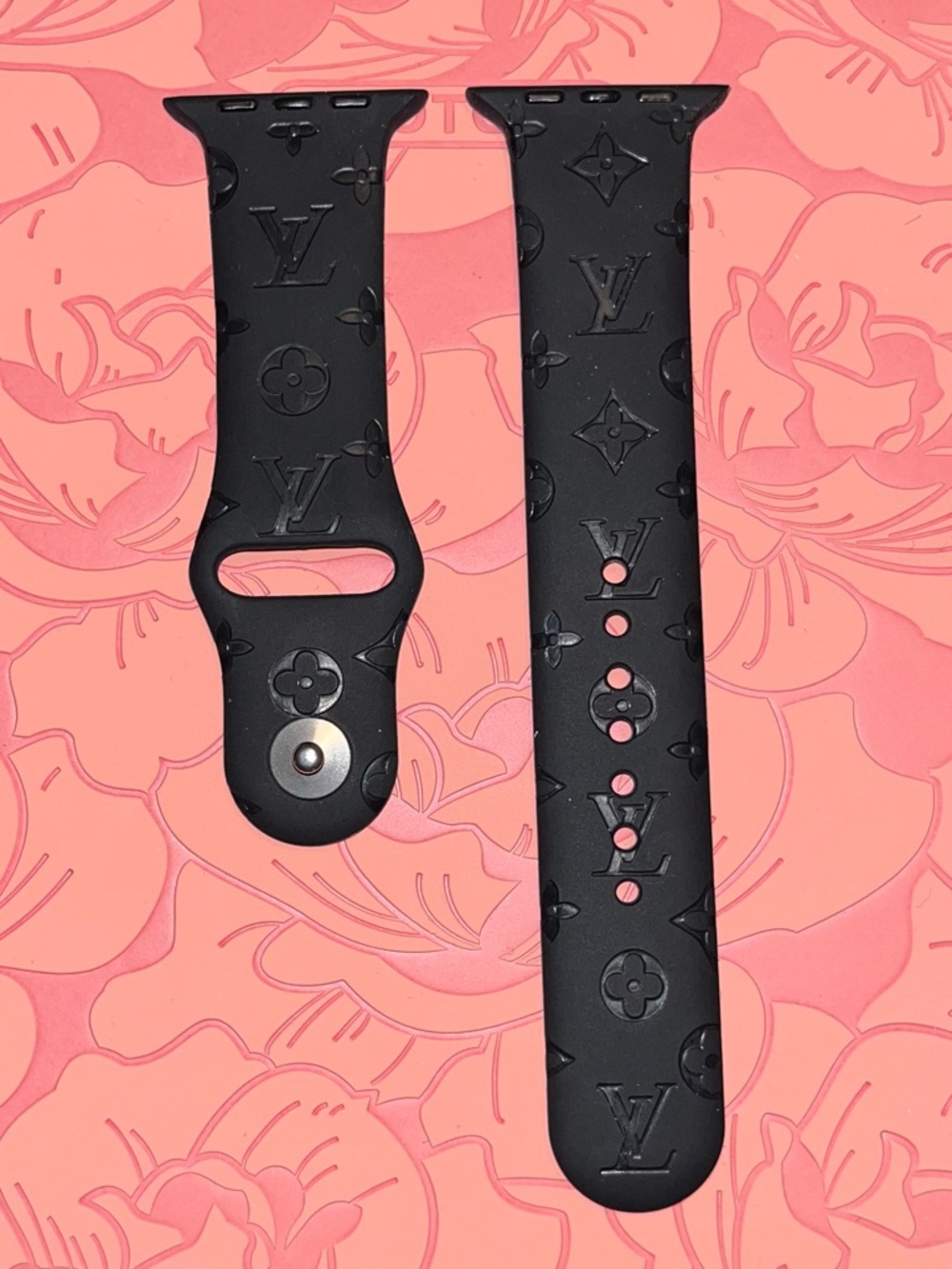Louis Vuitton Black Embossed Monogram Sport Apple Watch Strap